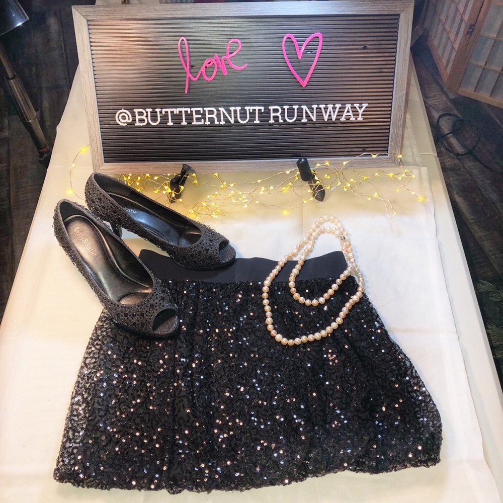 Black sequined mini